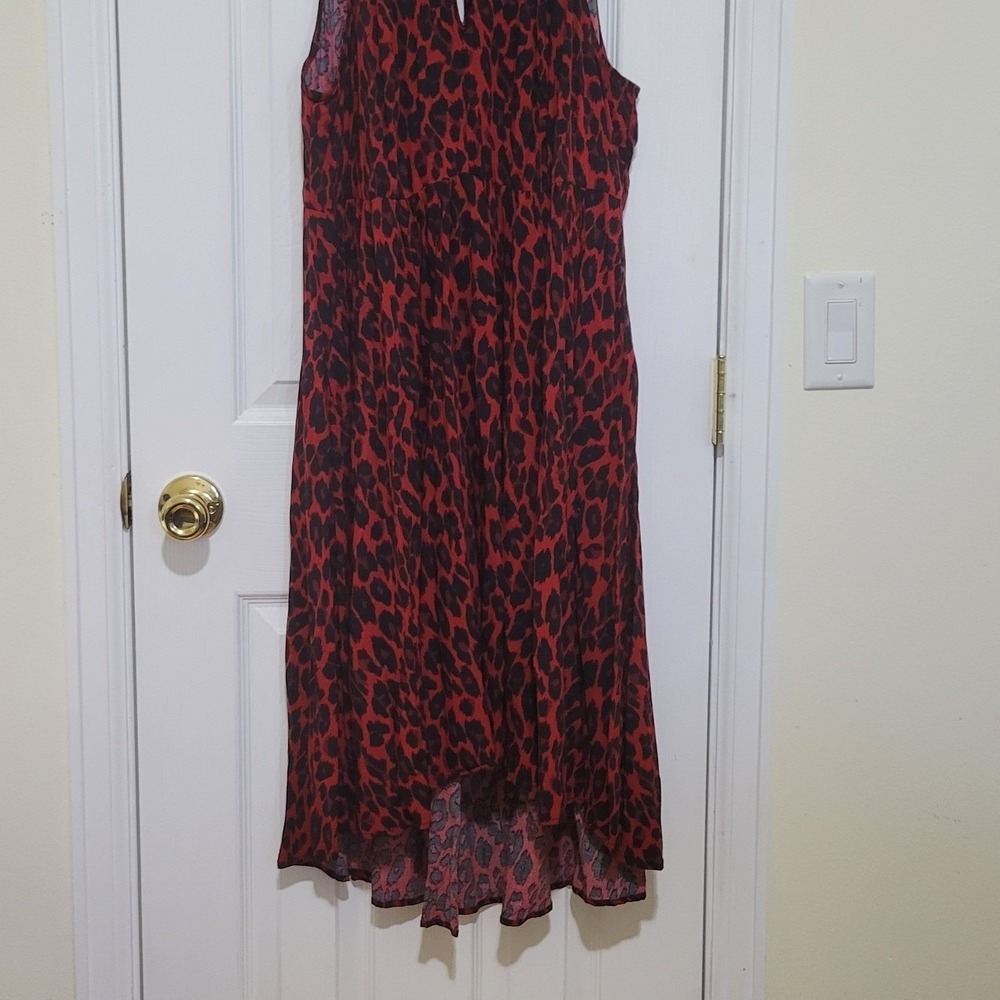 Torrid Red Leopard Print O-Ring Lattice High Low Midi Dress Plus Size 2 2X - Picture 9 of 10